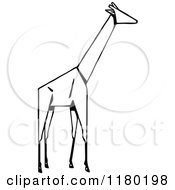 Clipart Of A Black And White Sketched Giraffe Royalty Free Vector Illustration