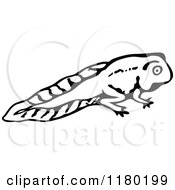 Clipart Of A Black And White Sketched Tadpole 2 Royalty Free Vector Illustration by Prawny Vintage