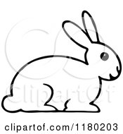 Clipart Of A Black And White Rabbit 2 Royalty Free Vector Illustration