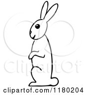 Clipart Of A Black And White Rabbit 3 Royalty Free Vector Illustration