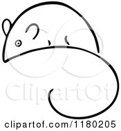 Clipart Of A Black And White Sketched Mouse Royalty Free Vector Illustration