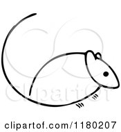 Clipart Of A Black And White Sketched Mouse 2 Royalty Free Vector Illustration