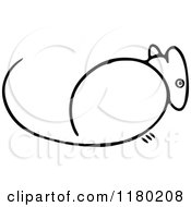 Clipart Of A Black And White Sketched Mouse 3 Royalty Free Vector Illustration