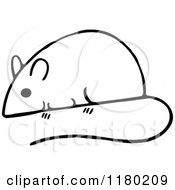 Clipart Of A Black And White Sketched Mouse 4 Royalty Free Vector Illustration