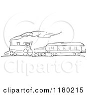 Poster, Art Print Of Black And White Sketched Train