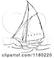 Poster, Art Print Of Black And White Sketched Sailboat