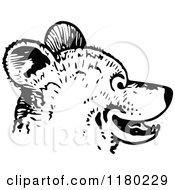 Clipart Of A Retro Vintage Black And White Bear Face Royalty Free Vector Illustration