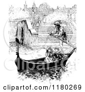 Retro Vintage Black And White Children Enjoying A Gondola Ride