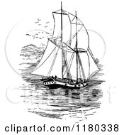 Poster, Art Print Of Retro Vintage Black And White Sailing Ship