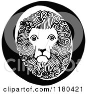 Poster, Art Print Of Retro Vintage Black And White Letter O And Lion