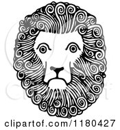 Poster, Art Print Of Retro Vintage Black And White Lion Face