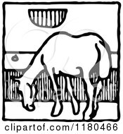 Poster, Art Print Of Black And White Horse Icon