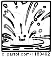 Clipart Of A Black And White Splash Icon Royalty Free Vector Illustration