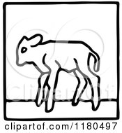Clipart Of A Black And White Lamb Icon Royalty Free Vector Illustration
