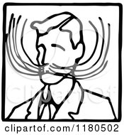 Clipart Of A Black And White Mustache Man Icon Royalty Free Vector Illustration