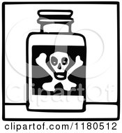 Clipart Of A Black And White Poison Icon Royalty Free Vector Illustration by Prawny Vintage