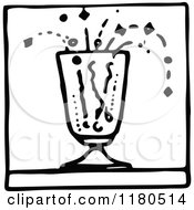 Clipart Of A Black And White Fizzy Drink Icon Royalty Free Vector Illustration