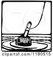 Clipart Of A Black And White Fishing Float Icon Royalty Free Vector Illustration