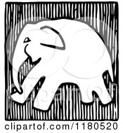 Clipart Of A Black And White Elephant Icon Royalty Free Vector Illustration