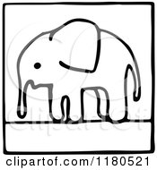 Clipart Of A Black And White Elephant Icon 2 Royalty Free Vector Illustration