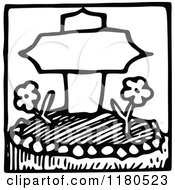 Clipart Of A Black And White Garden Sign Icon Royalty Free Vector Illustration