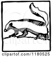 Clipart Of A Black And White Skunk Icon Royalty Free Vector Illustration by Prawny Vintage