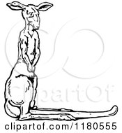 Clipart Of A Retro Vintage Black And White Kangaroo Royalty Free Vector Illustration by Prawny Vintage
