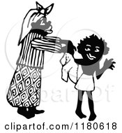 Poster, Art Print Of Retro Vintage Black And White Mother Dressing Her Son