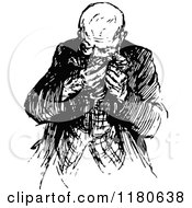 Poster, Art Print Of Retro Vintage Black And White Old Man Blowing His Nose