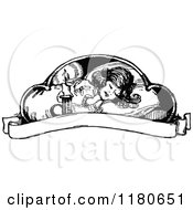 Poster, Art Print Of Retro Vintage Black And White Sleeping Girl And Banner