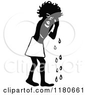 Poster, Art Print Of Retro Vintage Black And White Crying African Boy