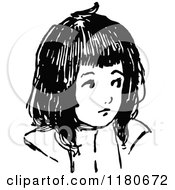 Clipart Of A Retro Vintage Black And White Girl Royalty Free Vector Illustration