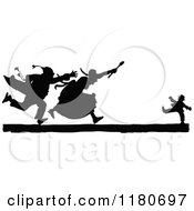 Poster, Art Print Of Silhouetted Couple Chasing A Boy