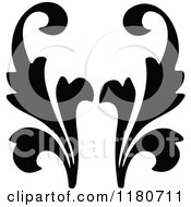 Clipart Of A Retro Vintage Black Floral Design Element Royalty Free Vector Illustration