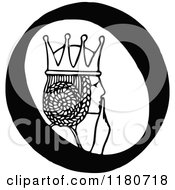 Clipart Of A Retro Vintage Black And White Letter O And Princess Royalty Free Vector Illustration by Prawny Vintage