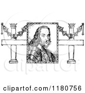 Clipart Of A Retro Vintage Black And White Portrait Of Prospero Colonna Royalty Free Vector Illustration