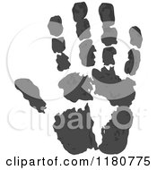 Clipart Of A Red Hand Print Royalty Free Vector Illustration