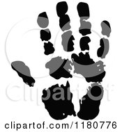 Poster, Art Print Of Black And White Hand Print
