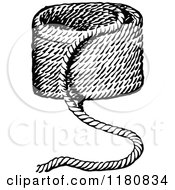 Clipart Of A Retro Vintage Black And White Pile Of Rope Royalty Free Vector Illustration