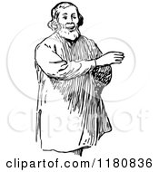 Clipart Of A Retro Vintage Black And White Man Royalty Free Vector Illustration