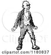 Clipart Of A Retro Vintage Black And White Man Royalty Free Vector Illustration