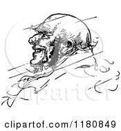 Clipart Of A Retro Vintage Black And White Man In Profile Royalty Free Vector Illustration