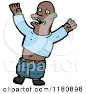 Cartoon Of A Bald Black Man Royalty Free Vector Illustration