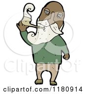 Cartoon Of An Elderly Black Man Smoking A Pipe Royalty Free Vector Illustration