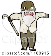 Cartoon Of An Elderly Black Man With A Cane Royalty Free Vector Illustration
