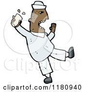 Cartoon Of An Black Sailor Drinking Royalty Free Vector Illustration by lineartestpilot
