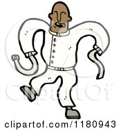 Cartoon Of An Insane Black Man In A Straight Jacket Royalty Free Vector Illustration by lineartestpilot