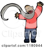 Cartoon Of An Black Man With A Long Beard Royalty Free Vector Illustration by lineartestpilot