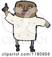 Cartoon Of An Black Man Pointing Royalty Free Vector Illustration