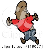 Cartoon Of An Black Man Whistling Royalty Free Vector Illustration by lineartestpilot